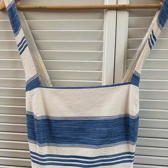 Polo by Ralph Lauren Dress - Criss cross Fit and Flare Blue Cream Size 12 - Picture 4 of 11